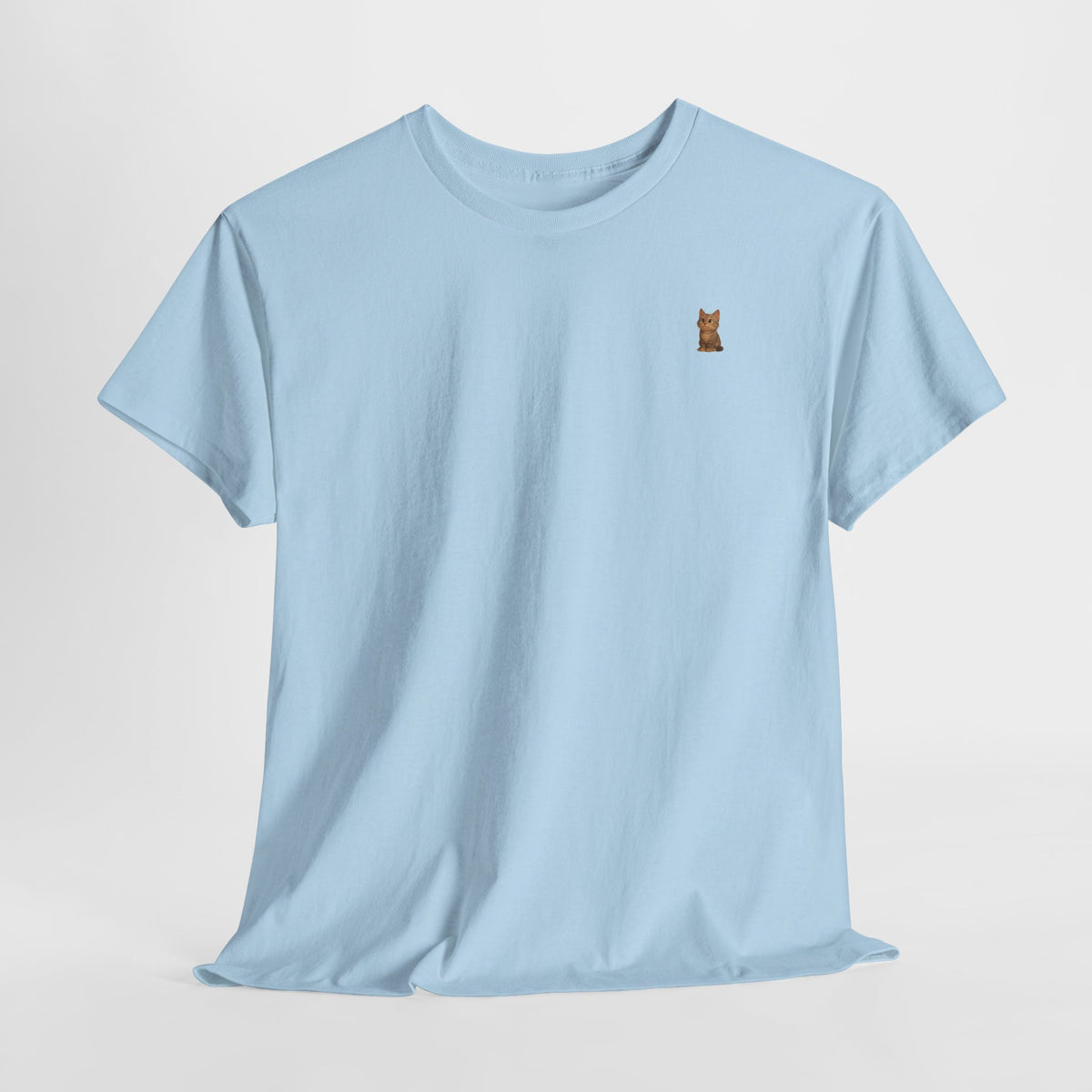 Brown kitten graphic T-shirt for cat lovers, featuring a cute cat design on a comfortable Printify T-shirt.