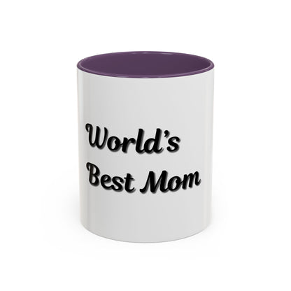 World's Best Mom Accent Coffee Mug - 11oz & 15oz - Perfect Gift for Mother's Day - TRV
