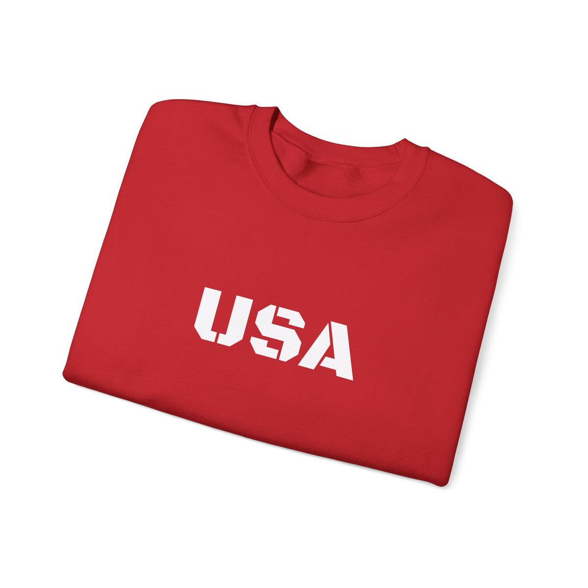 USA crewneck sweatshirt by Printify featuring patriotic design, cozy fit, and casual style for all seasons.