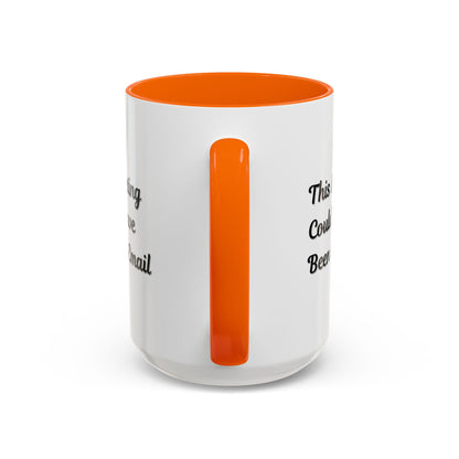 Funny office coffee mug with the phrase "This Meeting Could Have Been An Email," made by Printify, featuring a ceramic mug design.