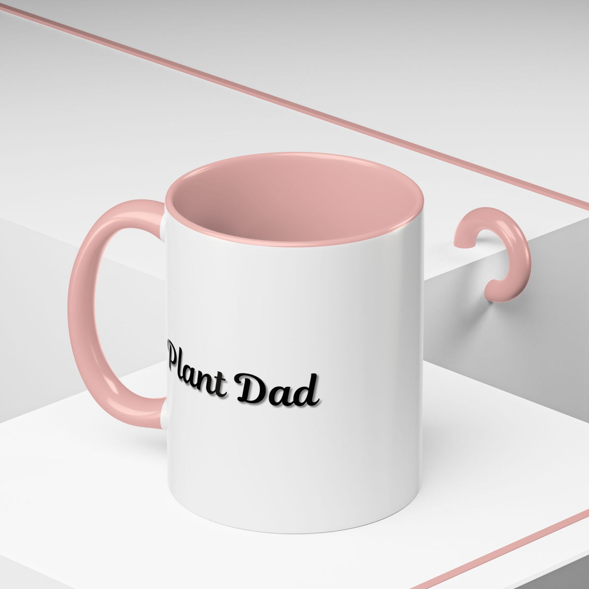 Black-handle Plant Dad coffee mug with plant-themed design, 11oz, perfect gift for plant lovers.