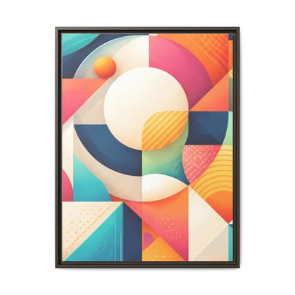 Colorful Geometric Abstract Art Matte Canvas Framed