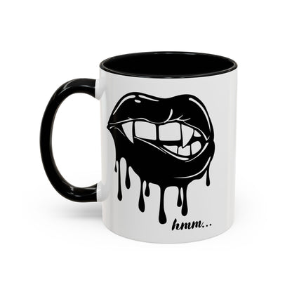 Dripping Lip Coffee Mug – "hmm..." Accent Ceramic Mug (11/15oz)