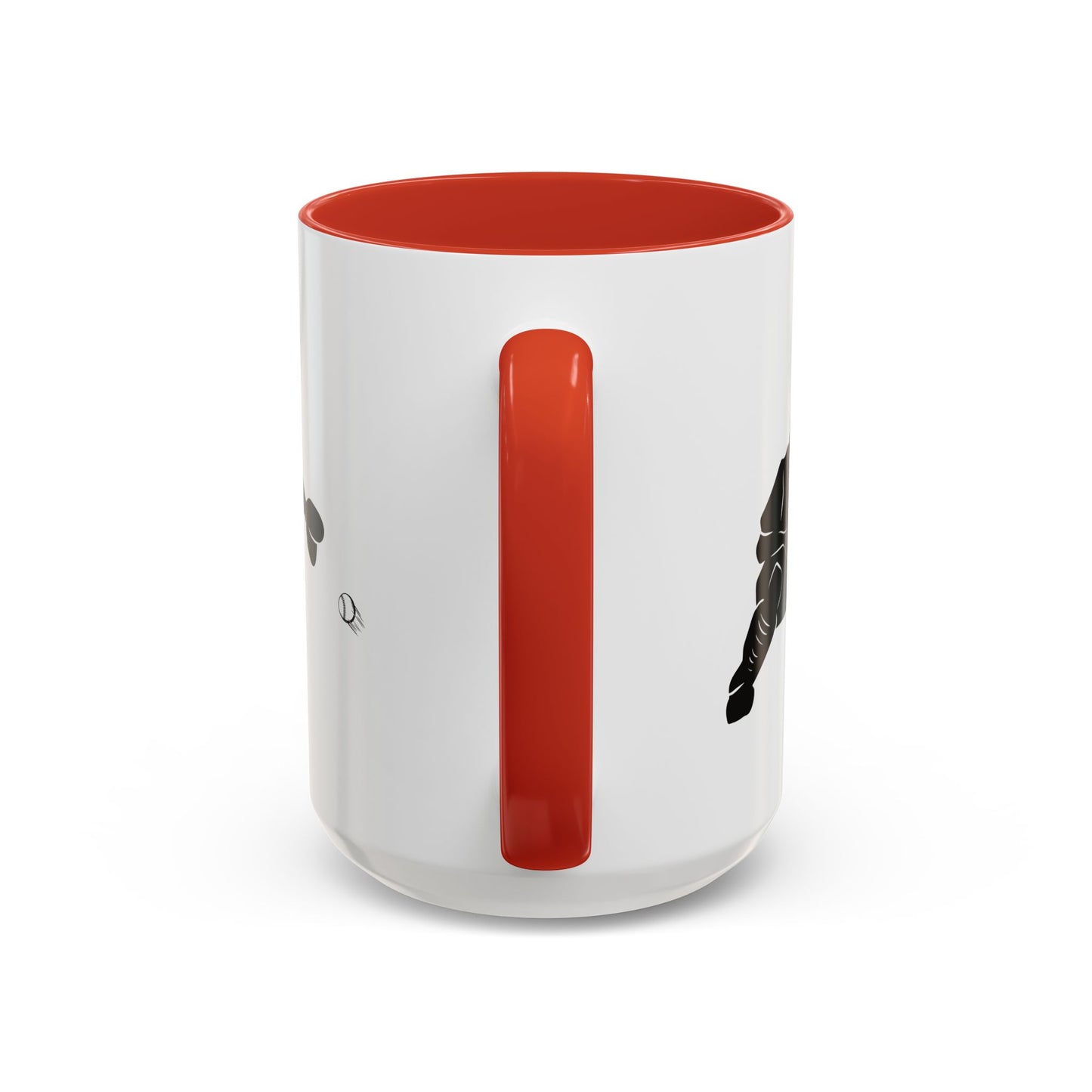 Baseball Catcher Coffee Mug, Sports Gift for Coaches, Black Accent Mug for Fans, Perfect for Birthdays & Celebrations, Unique Cup - TRV