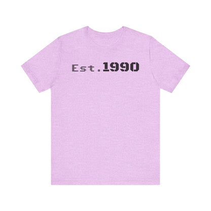 Unisex Est. 1990 Nostalgic Jersey Tee - Perfect Gift, Vintage Style, Retro Fashion, Birthday Celebration, Casual Wear - TRV