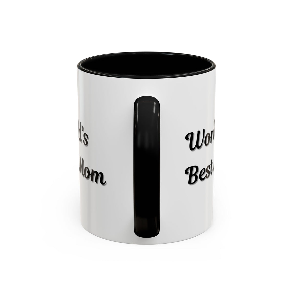 Black-Trim Ceramic Mug with "World's Best Mom" slogan, ideal for Mother's Day, by Printify.