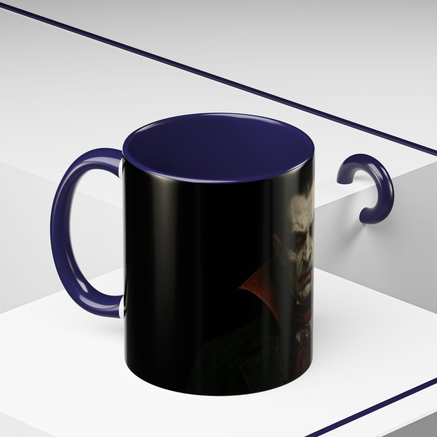 Gothic Dracula Vampire Accent Coffee Mug | Spooky Halloween Gift, Unique Home Decor, Collector's Mug, Coffee Lover's Gift