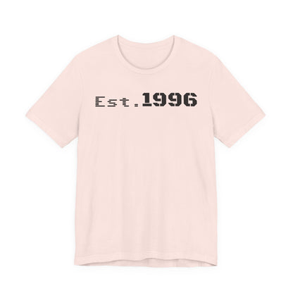 Unisex Jersey Tee - 'Est. 1996' Graphic Shirt, Birthday Gift, Casual Wear, Vintage Style, Retro Fashion, Gift for Him/Her - TRV