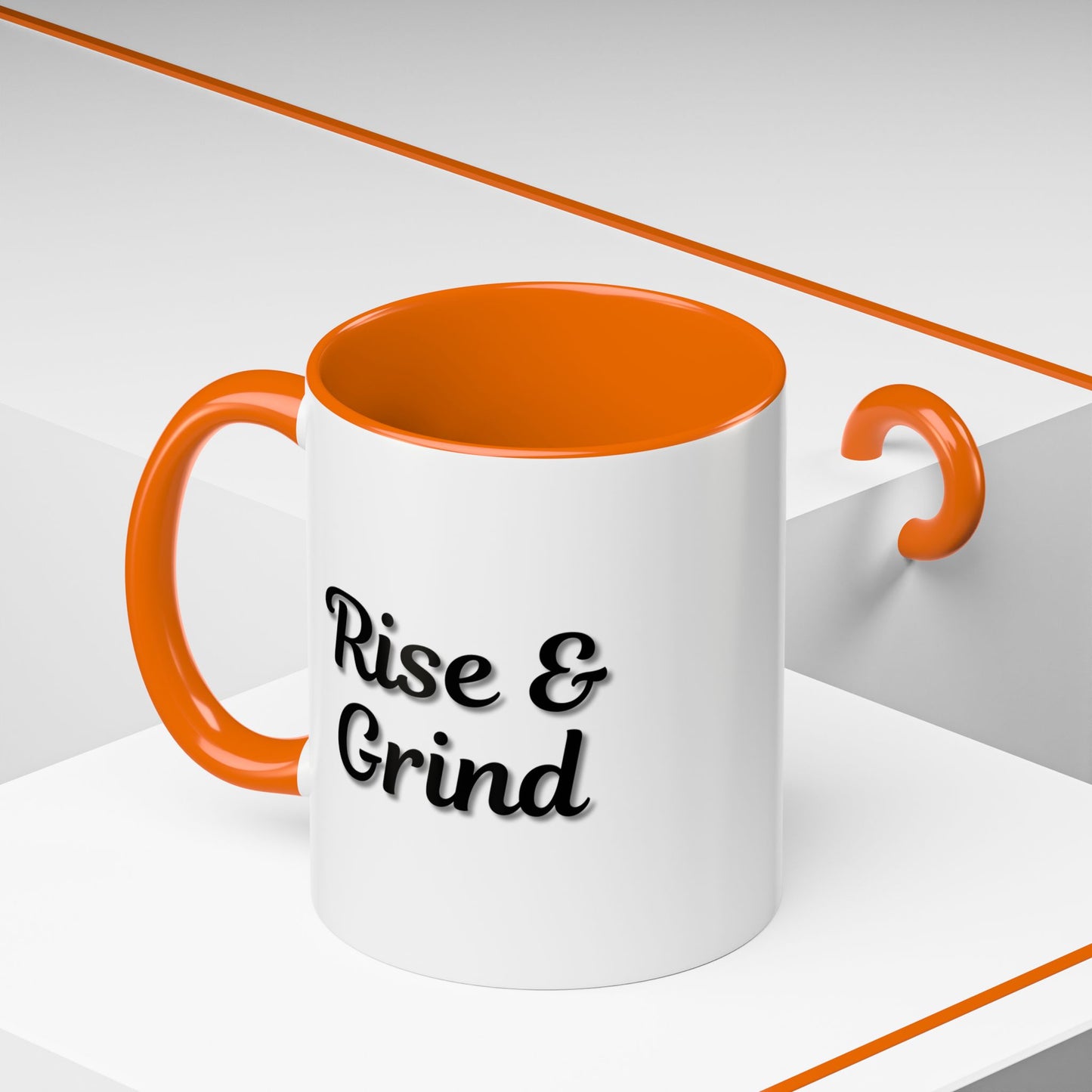Rise & Grind Coffee Mug – Motivational Black Accent Mug for Daily Inspiration - TRV