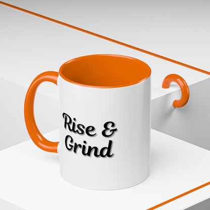Rise & Grind Coffee Mug – Motivational Black Accent Mug for Daily Inspiration - TRV
