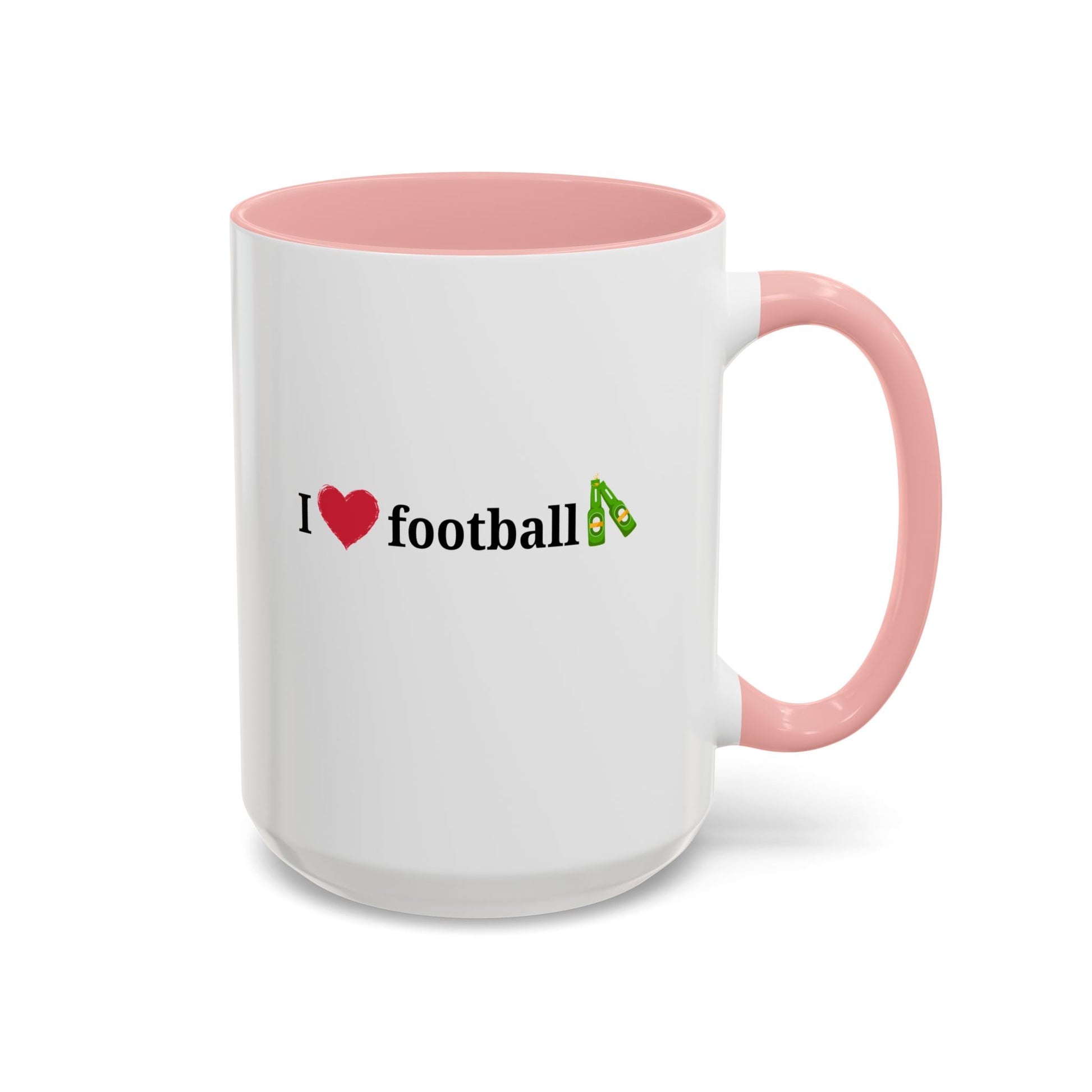 I Love Football Accent Coffee Mug, Perfect Gift for Sports Lovers, Football Enthusiasts, Unique Mug for Game Days, Home or Office Decor - TRV
