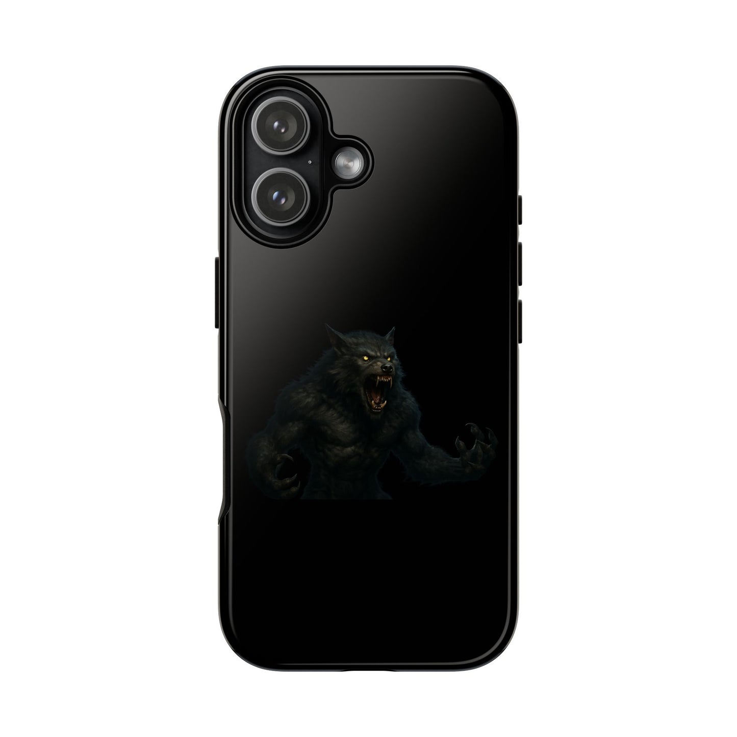 Werewolf phone case with dark monster graphic, tough protective design for smartphones by Printify