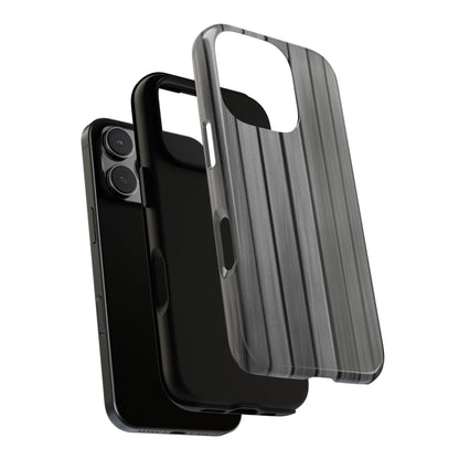 Ribbed metal texture phone case by Printify, tough protective iPhone cover with rugged metallic design.