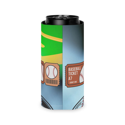 Baseball Ticket Can Cooler, Fun Drink Sleeve for Tailgates, Sports Events, Unique Gift for Fans, Outdoor BBQ, Summer Parties