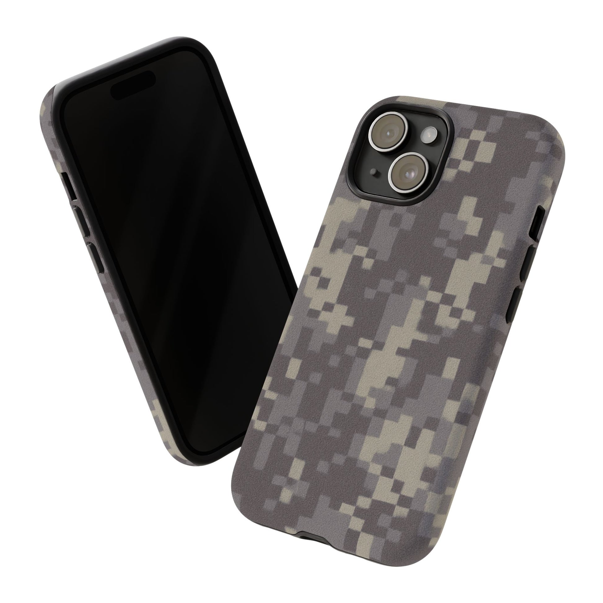 Rugged digital camouflage phone case by Printify, protective cover with tough digital camo design for smartphones.