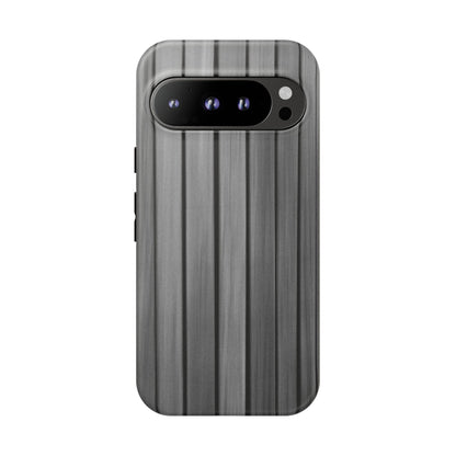 Ribbed metal texture iPhone phone case by Printify, tough protective cover with durable ribbed design for iPhone models.