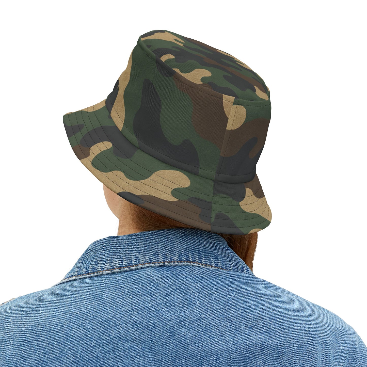 Camouflage Bucket Hat - Trendy AOP Headwear, Summer Fashion Accessory, Outdoor Adventure Cap, Unique Gift for Him/Her, Stylish Festival Hat - TRV