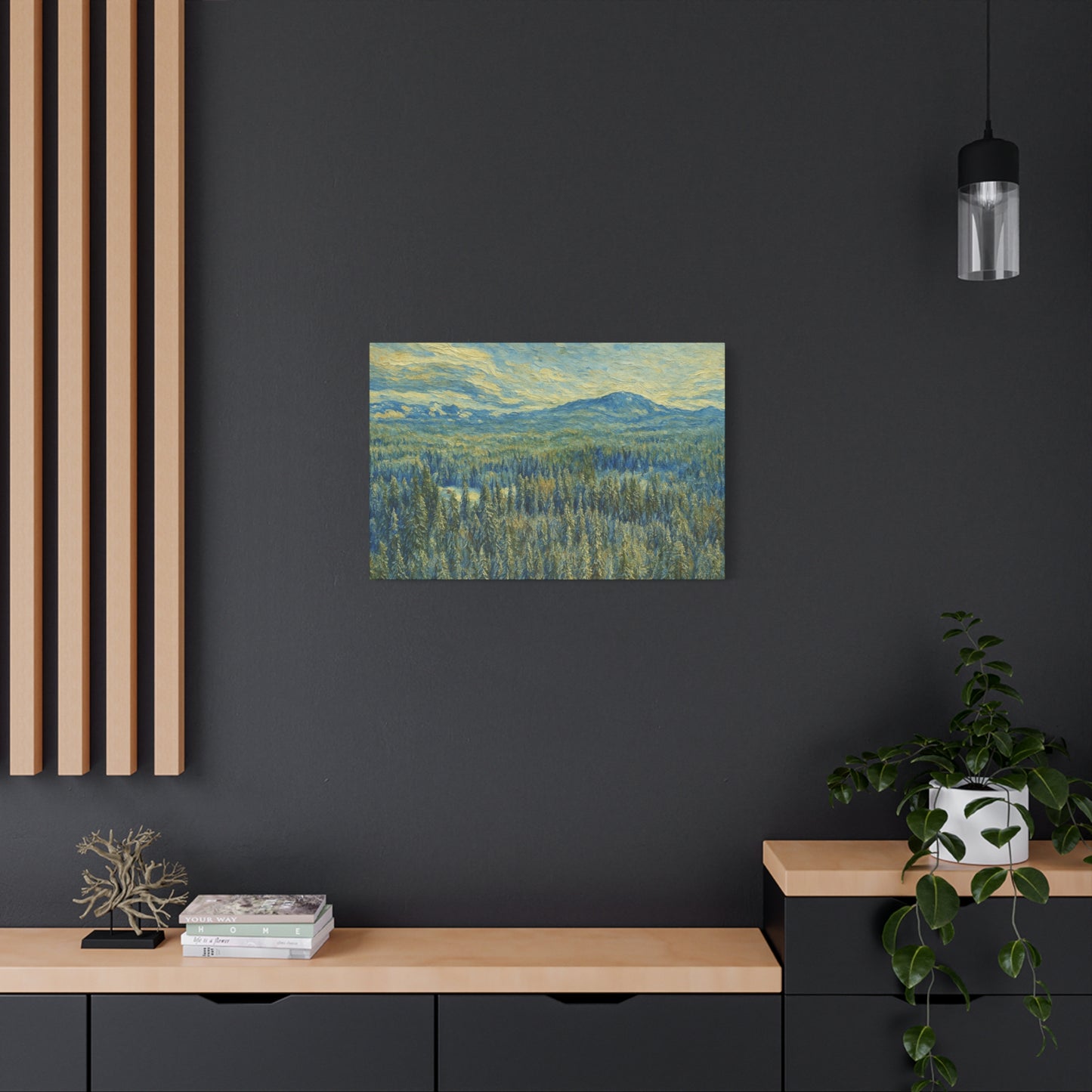 Scenic Landscape Canvas Print, Rustic Home Decor, Wall Art for Nature Lovers, Gift for Art Enthusiasts, Serene Forest Artwork - TRV