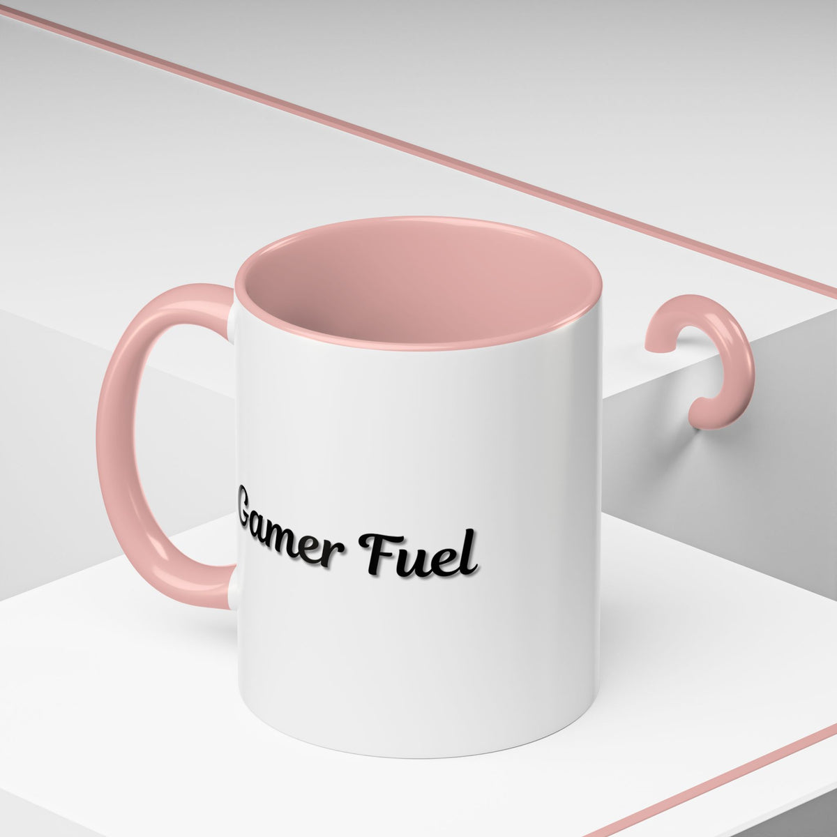 Printify Gamer Fuel coffee mug in 11oz or 15oz with gaming-themed design, featuring a sleek ceramic mug for gamers.