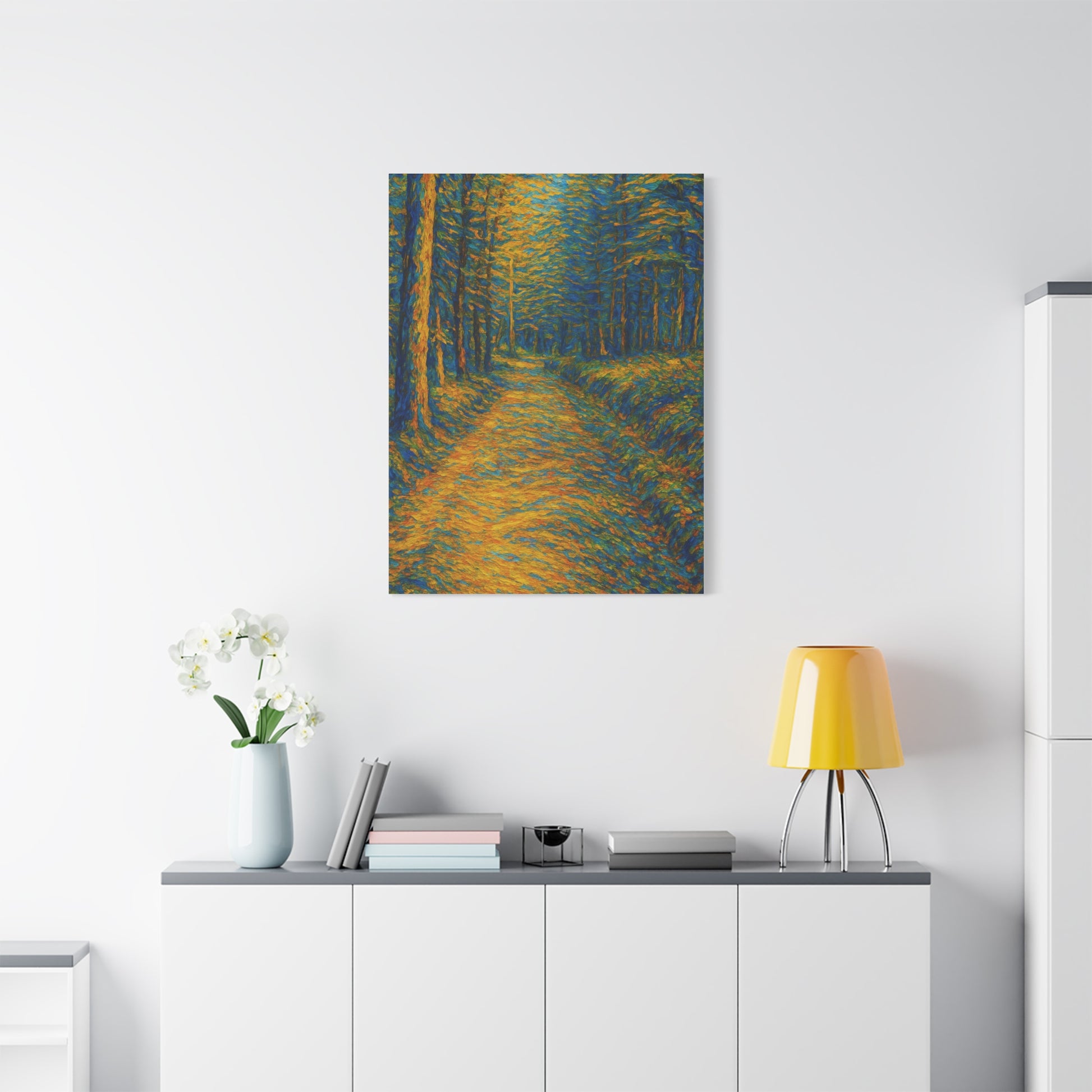 Van Gogh Style Forest Canvas Art | Nature Wall Decor, Home Office Accent, Gift for Nature Lovers, Gallery Wrapped, Living Room Wall Art - TRV