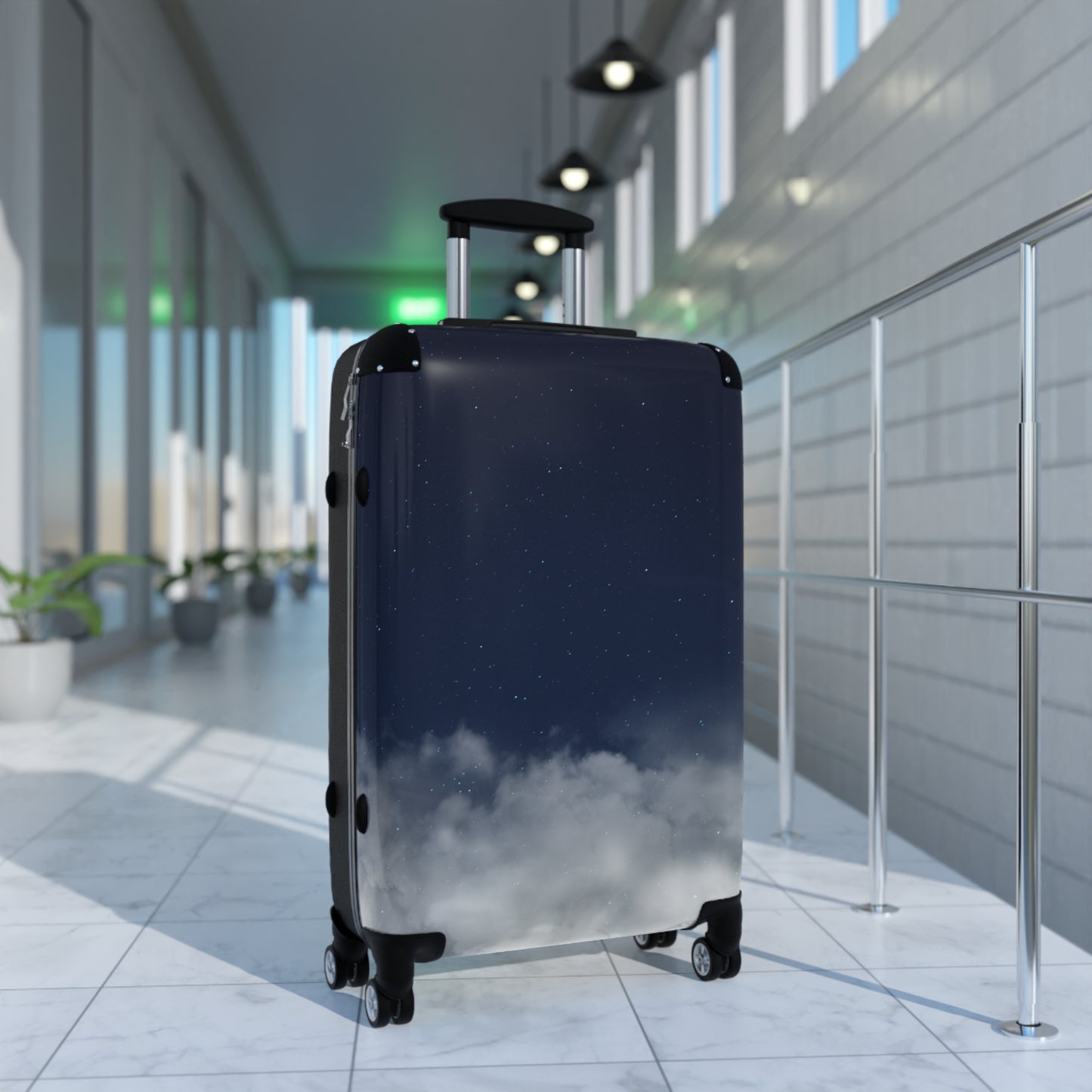 Skyline Carry-On Suitcase – Starry Night & Cloud Print Travel Luggage