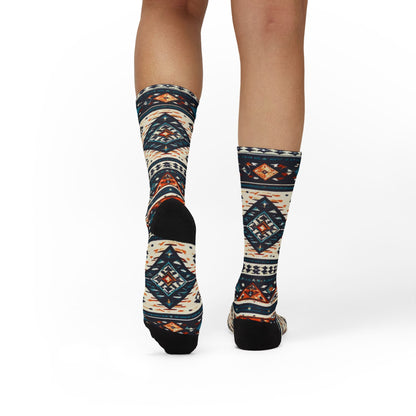 Southwestern Aztec Pattern Socks | Tribal Geometric Sublimation Socks