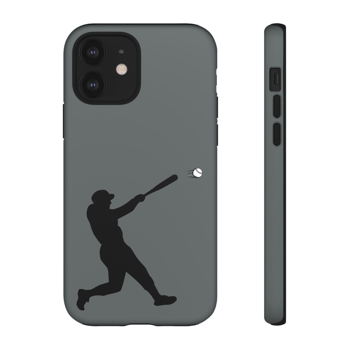 Printify baseball batter phone case, tough protective smartphone cover featuring a baseball player design for fans.