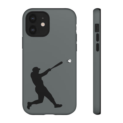 Printify baseball batter phone case, tough protective smartphone cover featuring a baseball player design for fans.