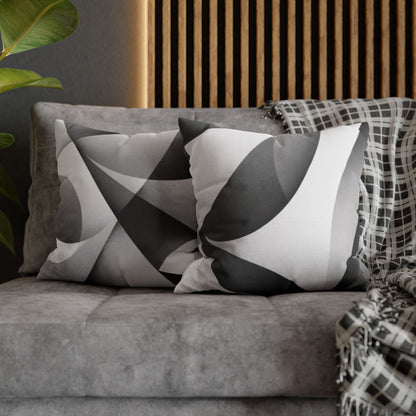 Abstract Black White Wave Pillowcase | Square Pillow