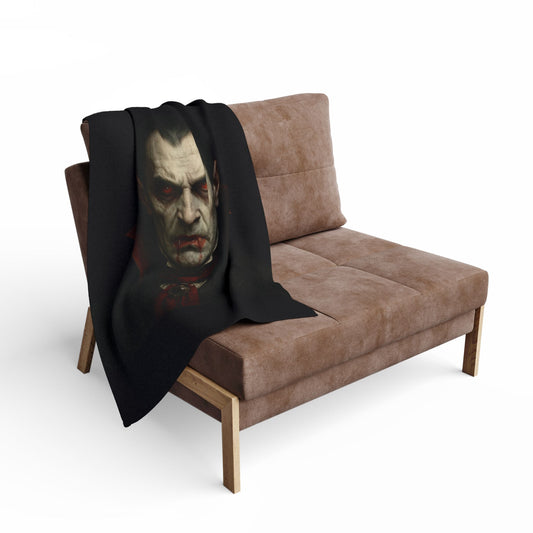 Spooky Vampire Arctic Fleece Blanket | Cozy Halloween Decor, Gothic Home Accent, Warm Throw for Movie Nights, Vampiric Gifts