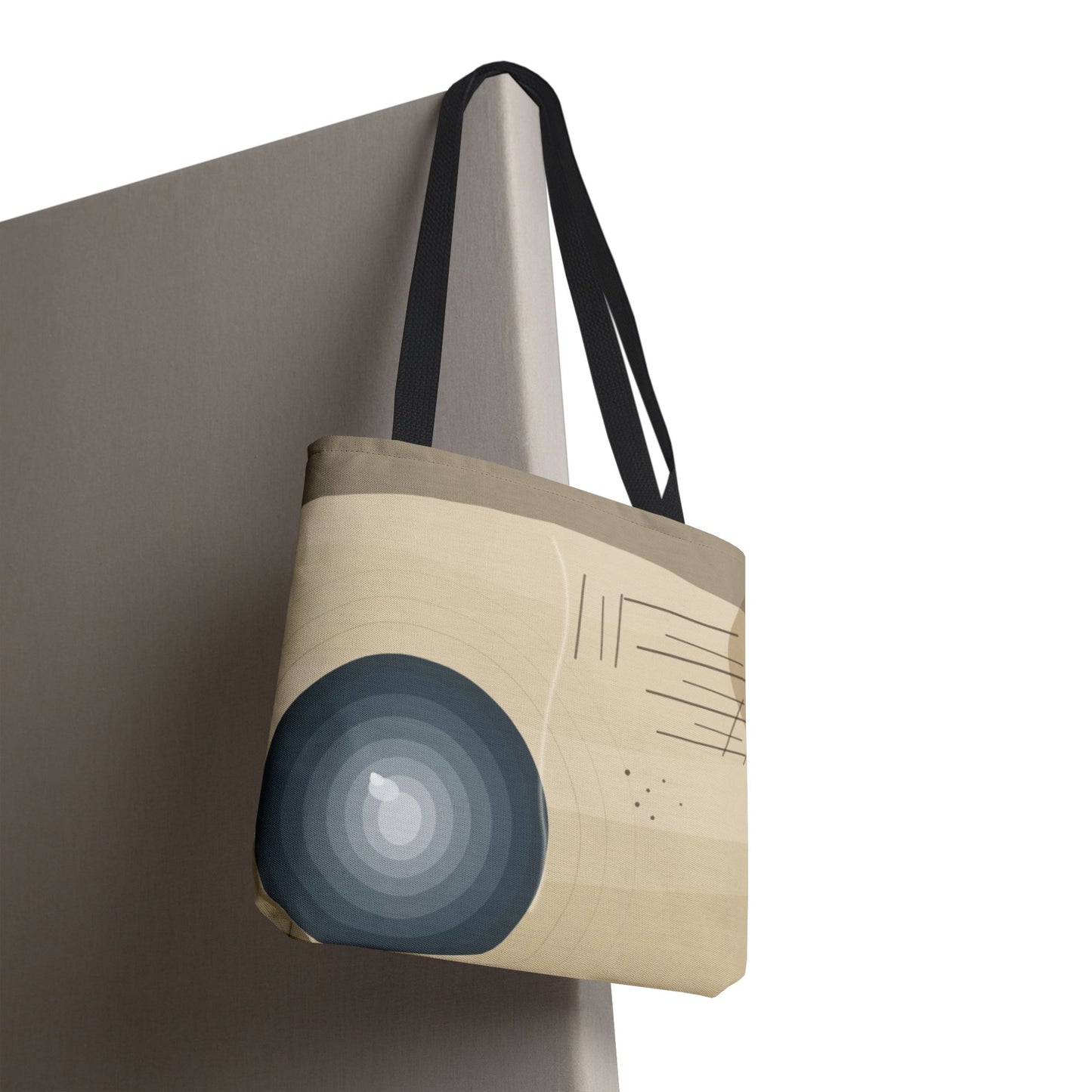Abstract Neutral Waves Tote Bag | Geometric Circle Pattern