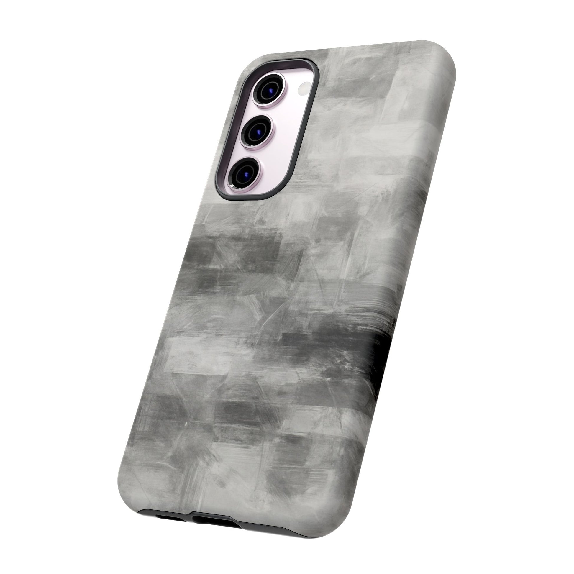 Abstract gray grid phone case for iPhone by Printify, showcasing a tough protective cover with a modern geometric design.