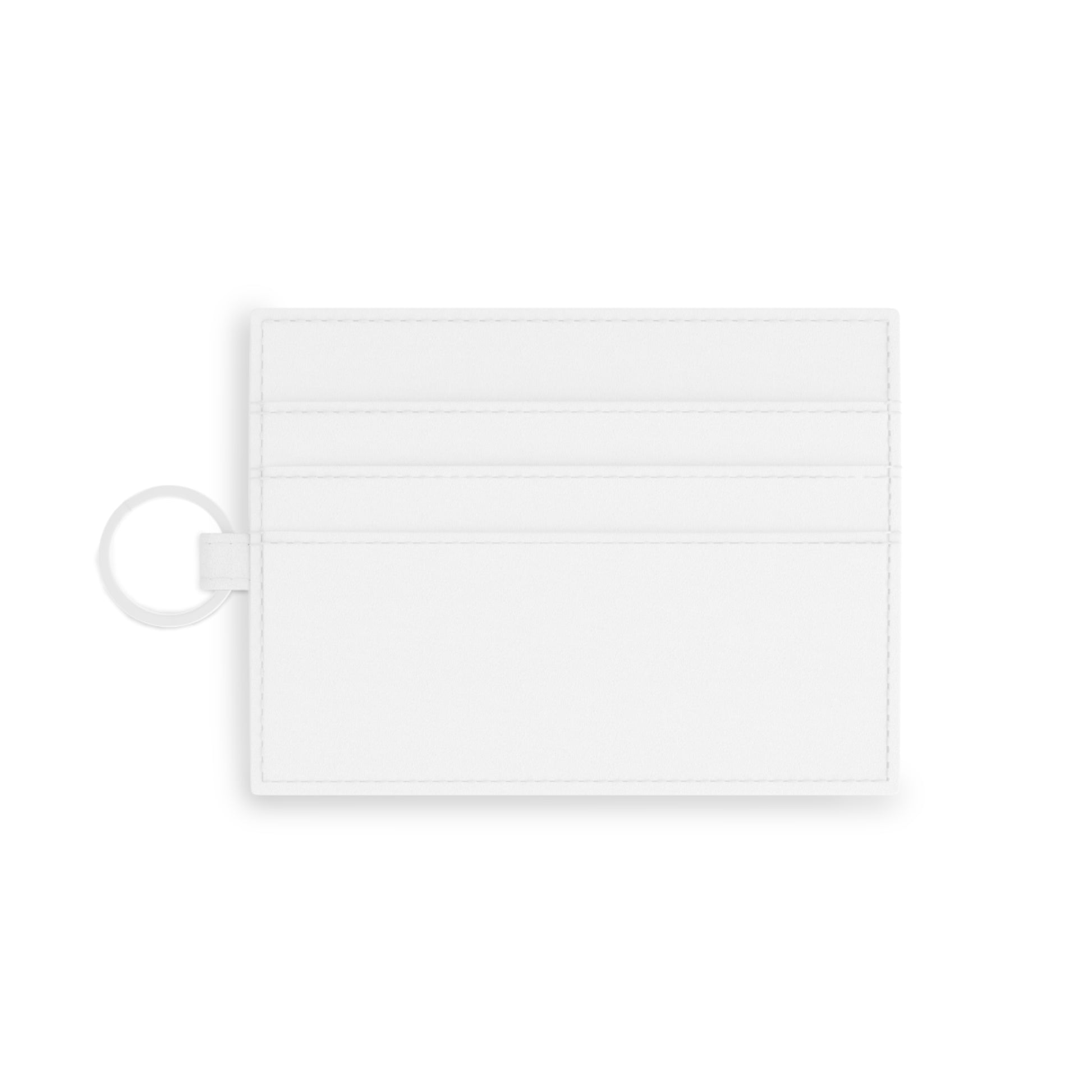 Gray abstract brushstroke saffiano leather card holder, minimalist accessory with sleek design and multiple card slots.