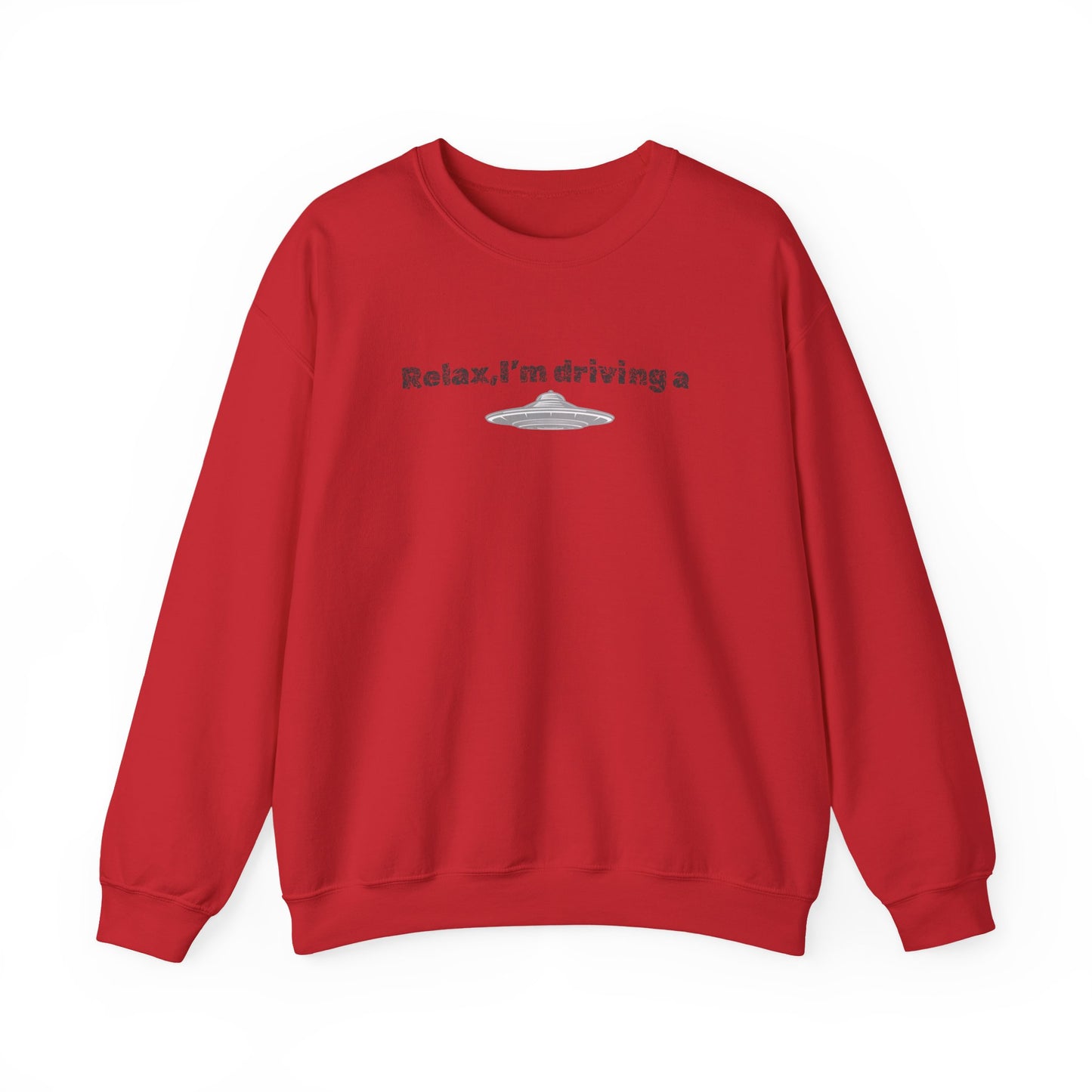 Relaxing UFO Driving Sweatshirt, Funny Gift for UFO Lovers, Unisex Crewneck Pullover, Casual Wear, Space Enthusiast Apparel