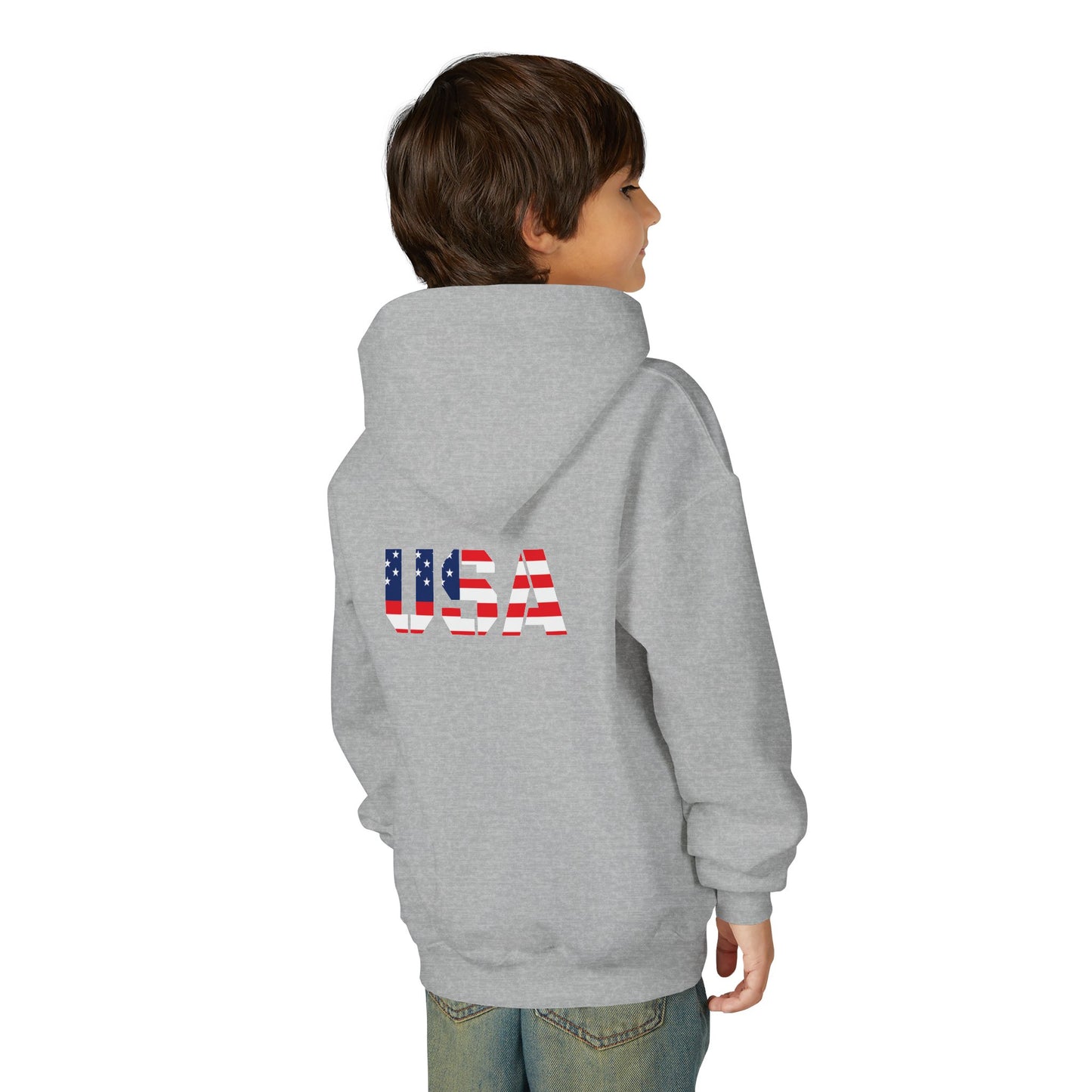 USA Flag Youth Hoodie, Youth Sweatshirt, Cool Hoodie for Kids, American Pride Apparel, Comfortable Boys and Girls Sweatshirt