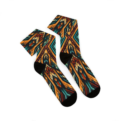 Southwestern Aztec Pattern Socks | Geometric Tribal Print