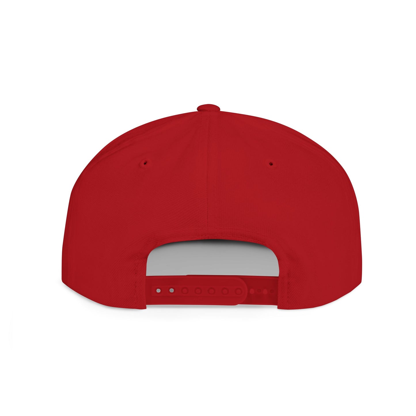 Minimalist flat bill snapback hat with hand gesture design, branded by Printify, in black with a structured crown and adjustable strap.