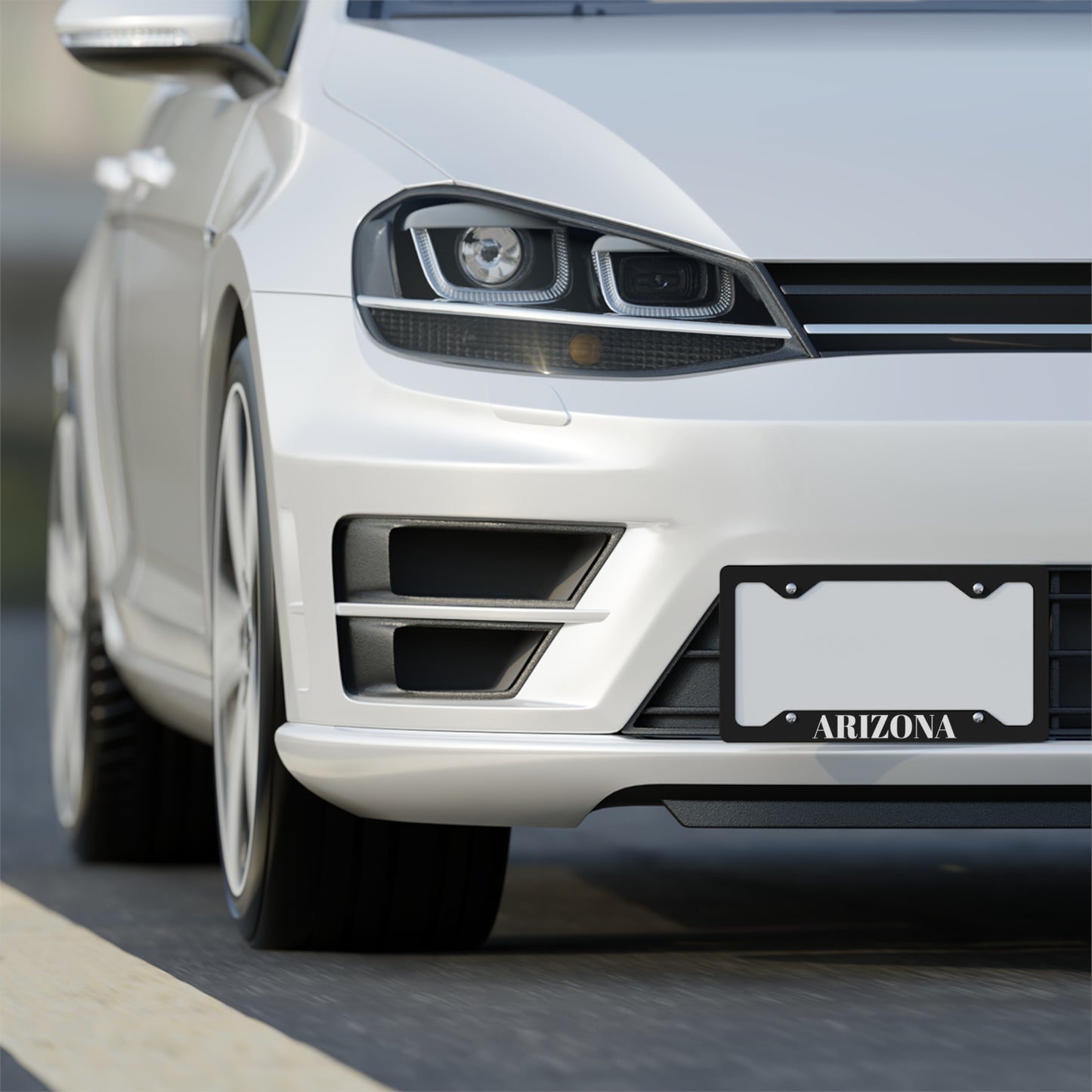 Arizona Metal License Plate Frame — Stainless Steel Car Tag Holder