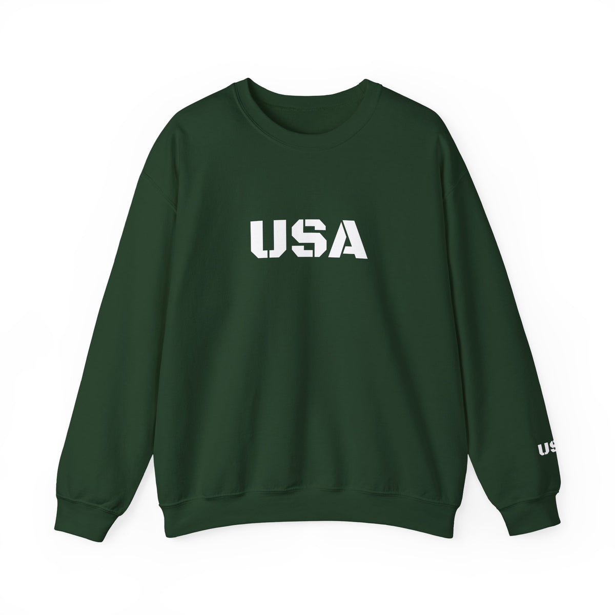 Printify USA crewneck sweatshirt featuring patriotic design, cozy fit, perfect for casual wear and seasonal gift-giving.