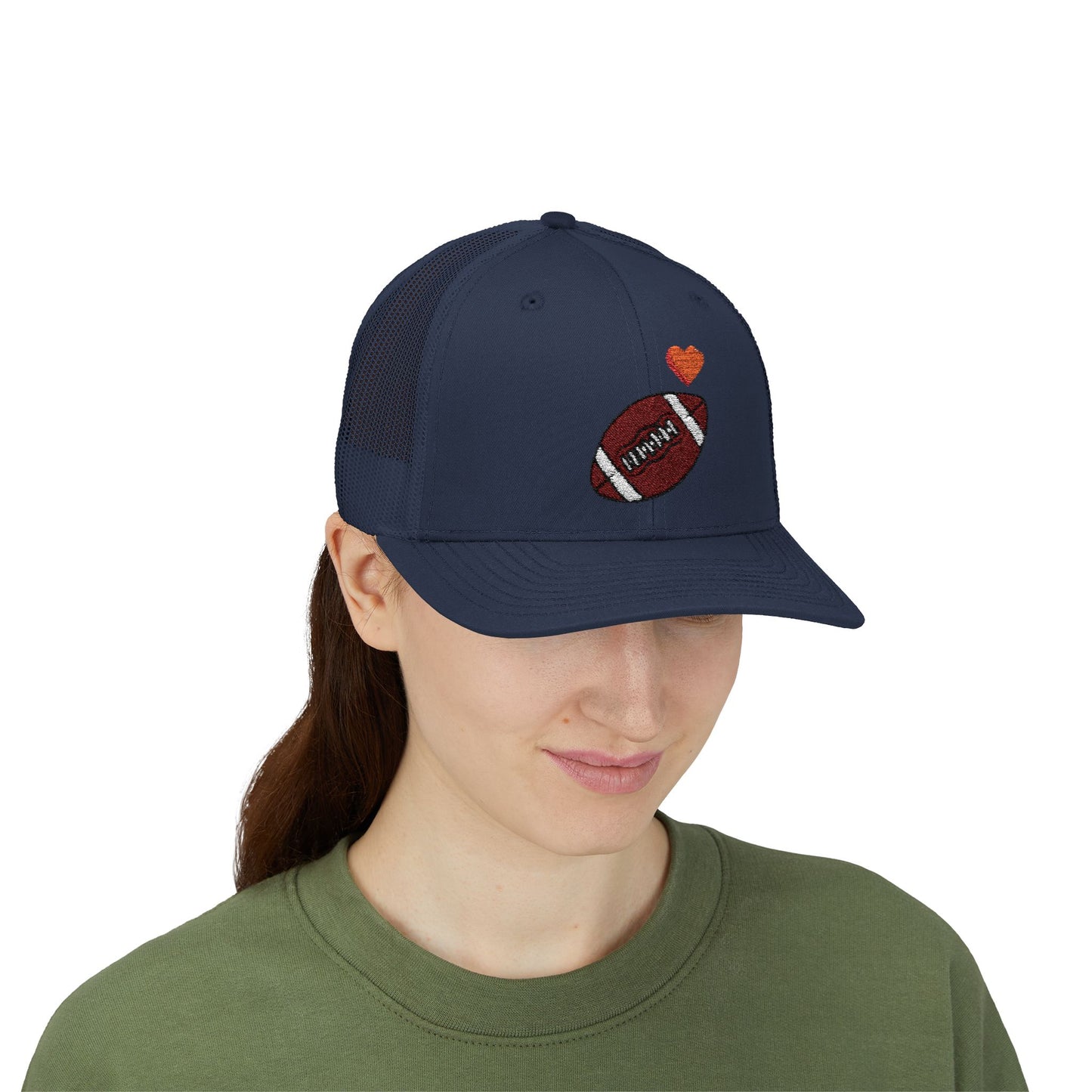 Football Love Snapback Trucker Cap, Sports Hat, Gift for Sports Fans, Casual Wear, Outdoor Activities - TRV