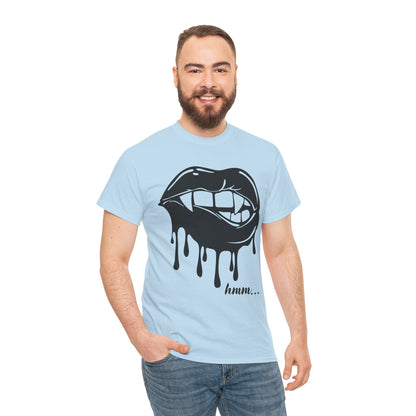 Edgy Graphic Tee - Dripping Lips Design - Unisex Heavy Cotton Tee