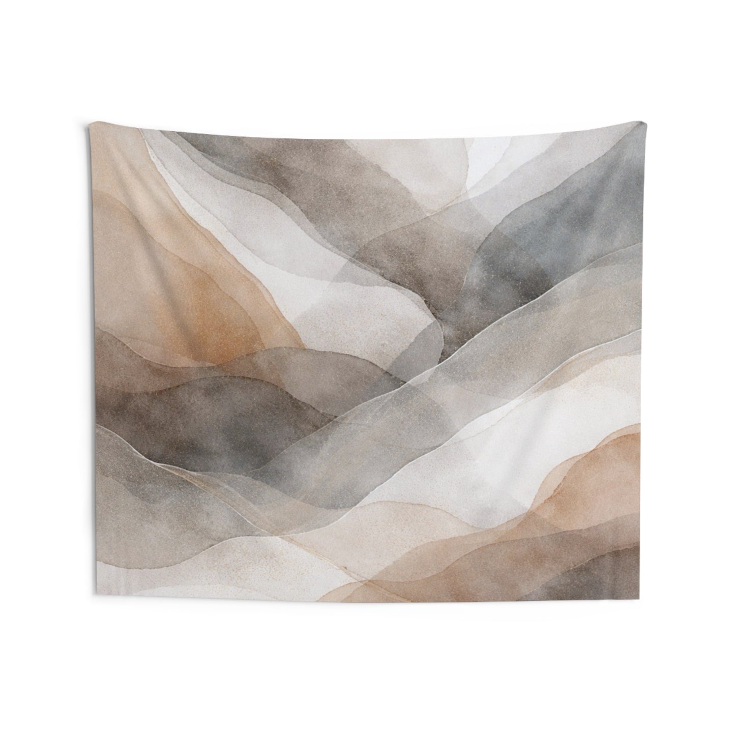 Abstract Watercolor Mountains Indoor Wall Tapestry | Neutral Landscape Art