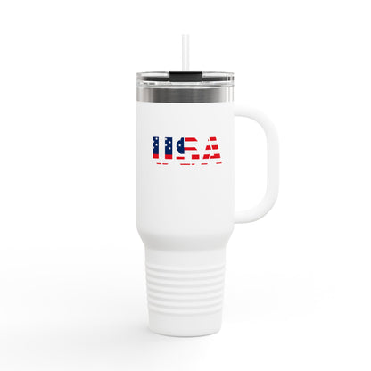 Insulated Travel Mug with USA Design - Perfect for Road Trips, Outdoor Adventures, and Gifts, 40oz Tumbler for Coffee, Tea, and More