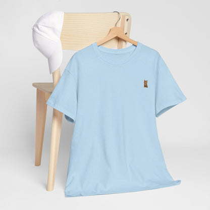 Brown kitten graphic T-shirt for cat lovers, featuring a cute cat design on a comfortable Printify tee.