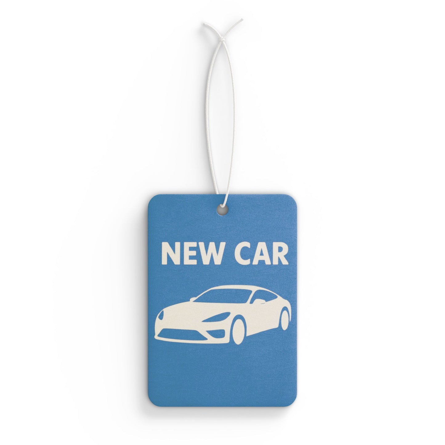 Blue silhouette car air freshener with auto scent, designed as a stylish accessory for car interiors.