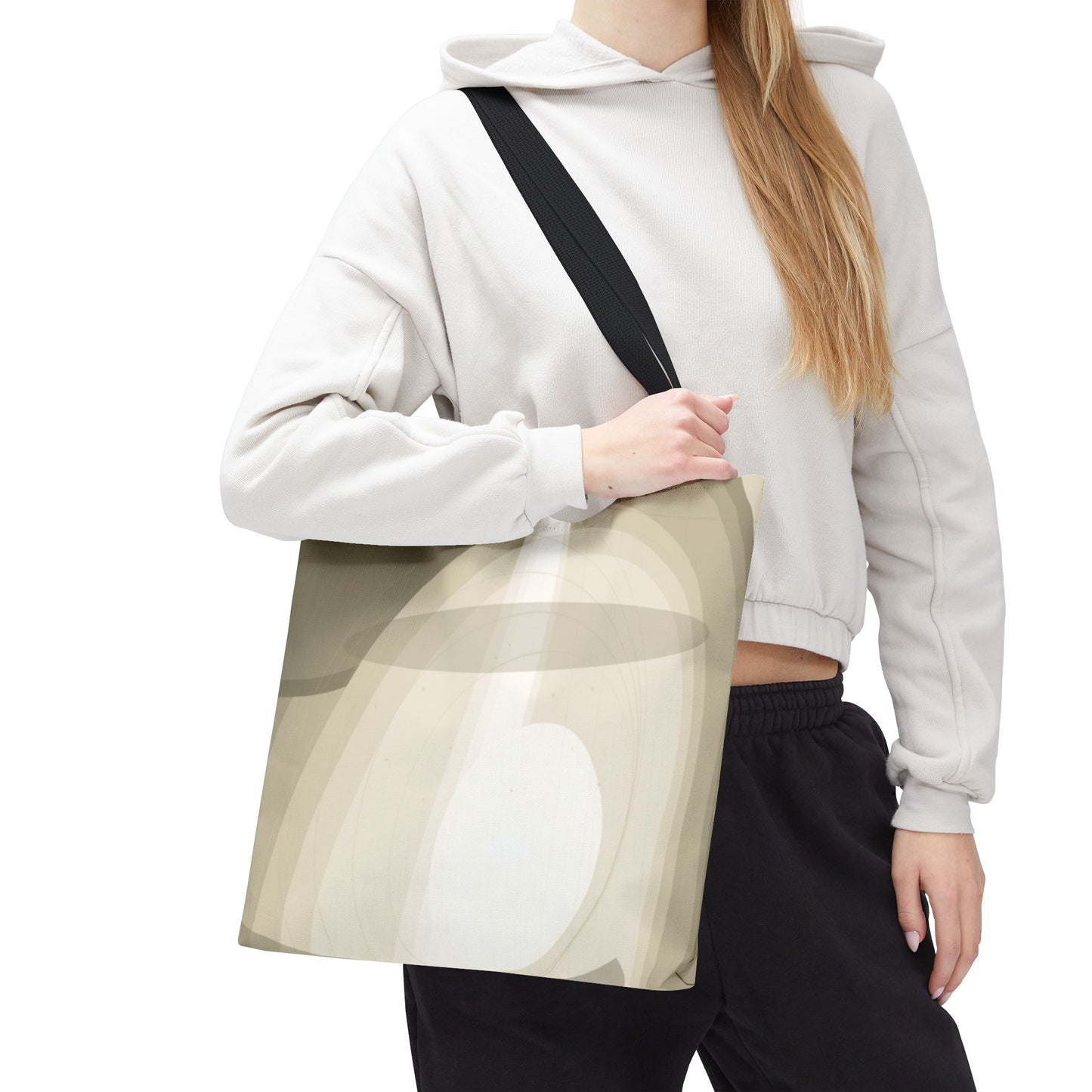 Neutral Abstract Light Beam Tote Bag | Minimalist Geometric Pattern