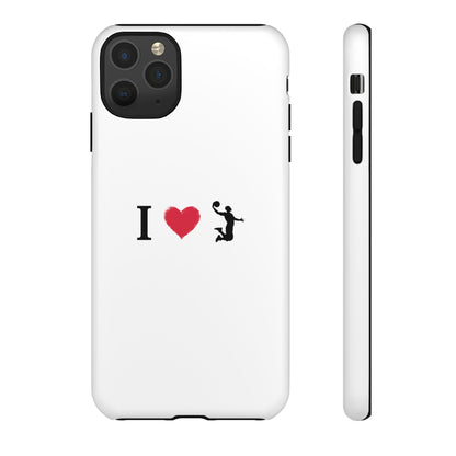 I Love Basketball Phone Case, Sporty Cell Cover, Basketball Gift for Players, Tough Cases, Love for Sports Accessories - TRV