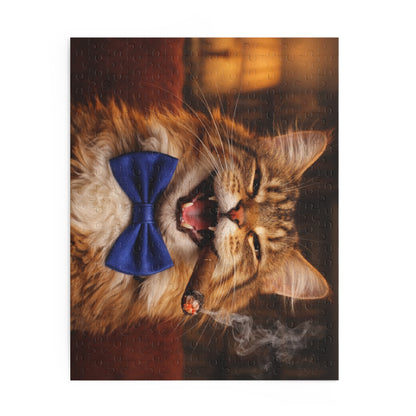 Laughing Cat with Cigar and Blue Bow Tie Puzzle