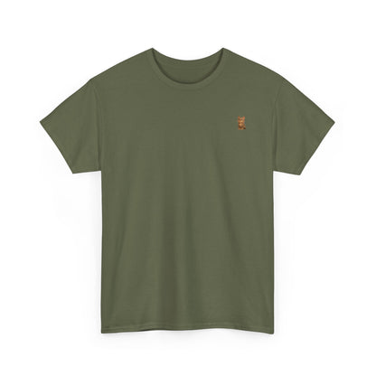 Brown kitten graphic T-shirt for cat lovers, featuring a cute cat print on a comfortable casual tee.