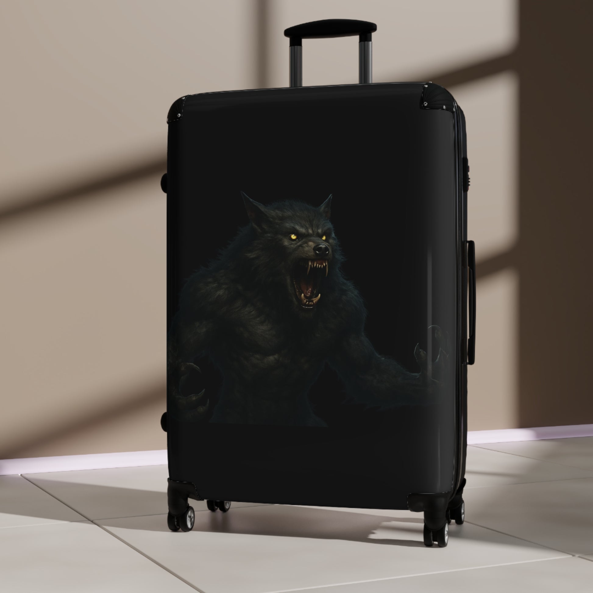 Fierce Werewolf Suitcase, Travel Luggage, Halloween Travel, Unique Carry-On, Adventure Gear, Gift for Travelers, Fantasy Travel - TRV